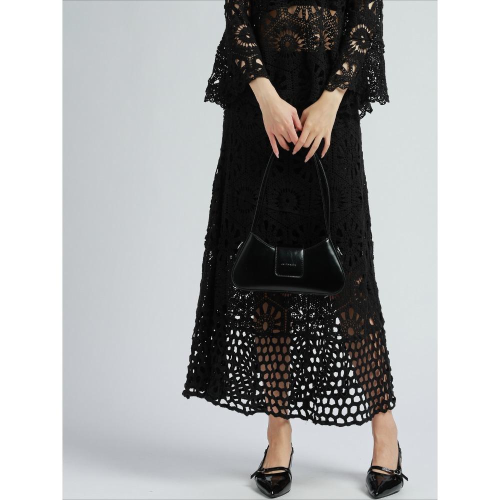 Skirt Women Knitting Lace Long Solid Hollow Out Sexy Hollow Summer Style Loose Basic