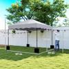 3 x 3 m Pop-Up Gazebo, Height-Adjustable Garden Tent, with Rolling Bag, for Garden, Patio, Metal, Fabric, Light Grey