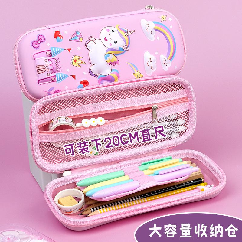 Cartoon Elementary School Children's Pencil Case 3D Three-dimensional Cute Male Female Stationery Box Large Capacity Creative