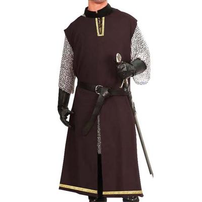 Ręcznie haftowany średniowieczny rycerz na Halloween, tunika wikingów, kostium cosplay, koszulki bez rękawów, kostiumy męskie, renesansowy płaszcz, tabard LARP