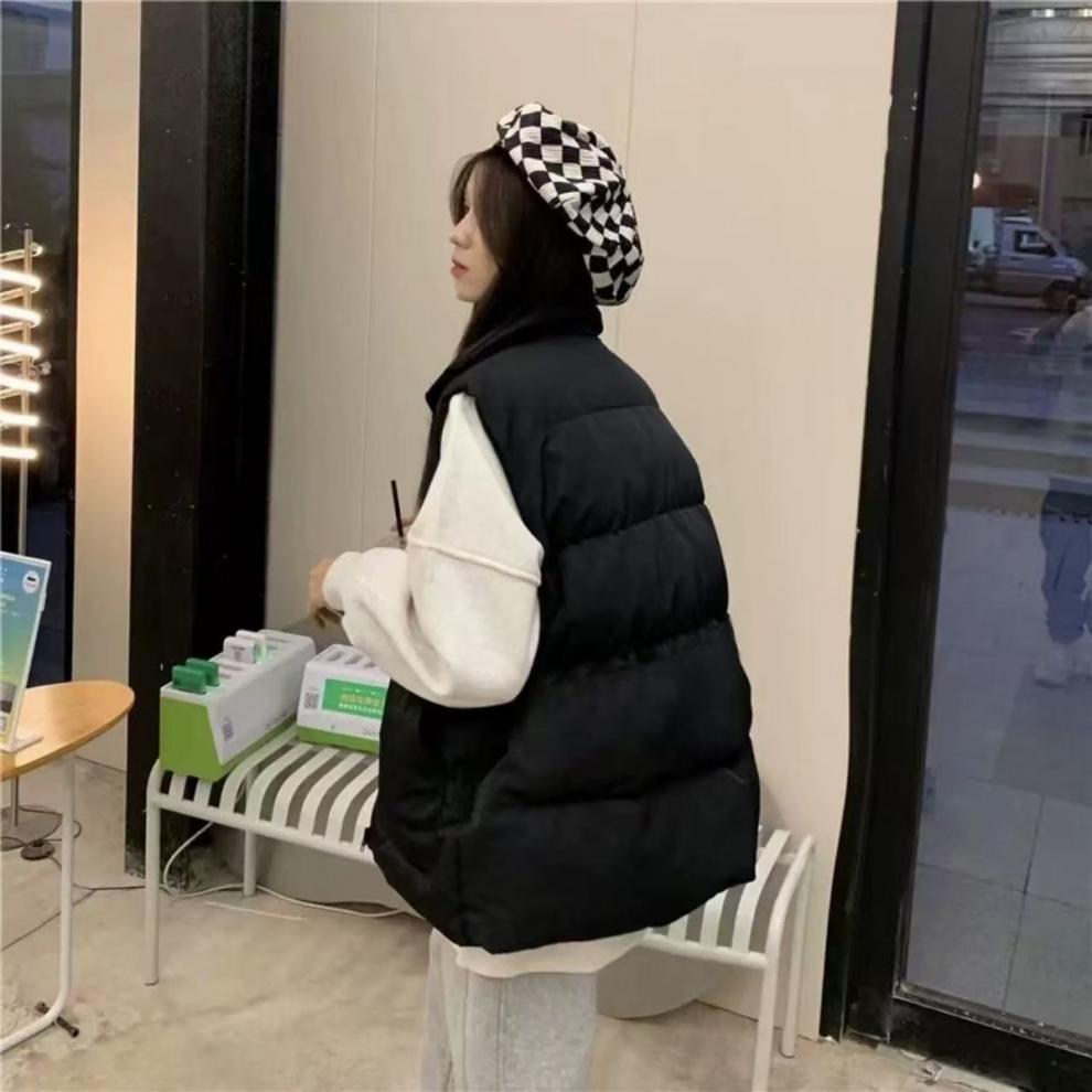 2024 Korean Style Autumn/Winter Down Cotton Vest: Short, Versatile, Sleeveless, Fashionable, and Thickened Outerwear