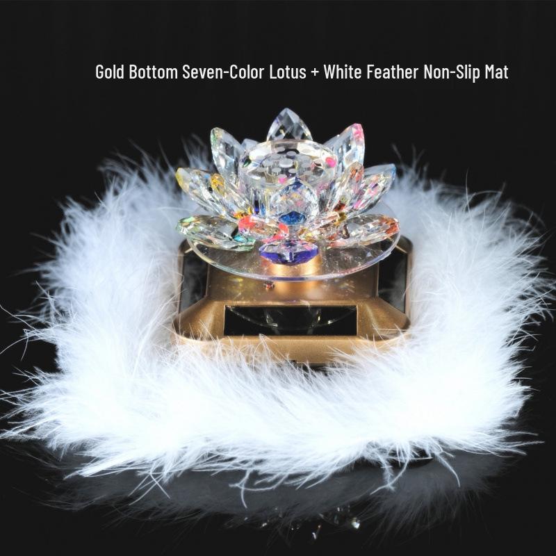 Solar-Powered Rotating Lotus Car Perfume Ornament