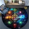 Chakra Round Area Rug,Carpet Rug for Living Room Bedroom Sofa Playroom Decor,Non-slip Floor Mat