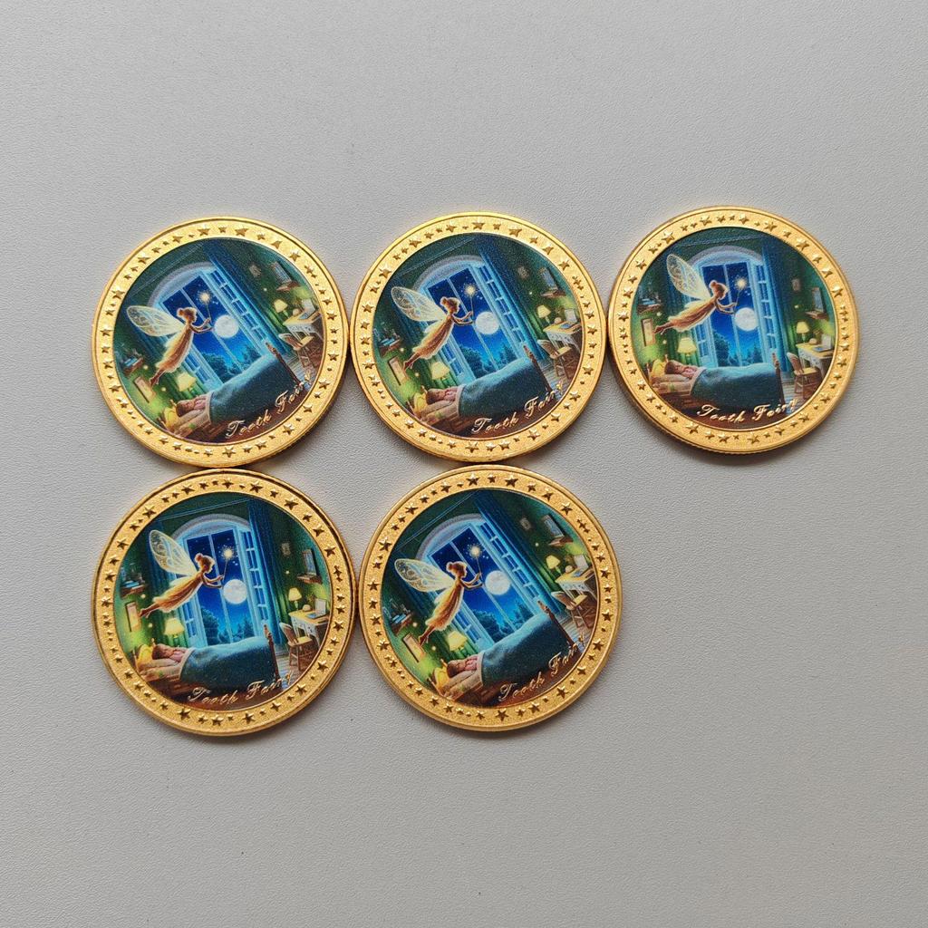 Medaglia d'Oro Commemorativa della Fatina dei Denti: Regalo Culturale per la Sostituzione dei Denti dei Bambini