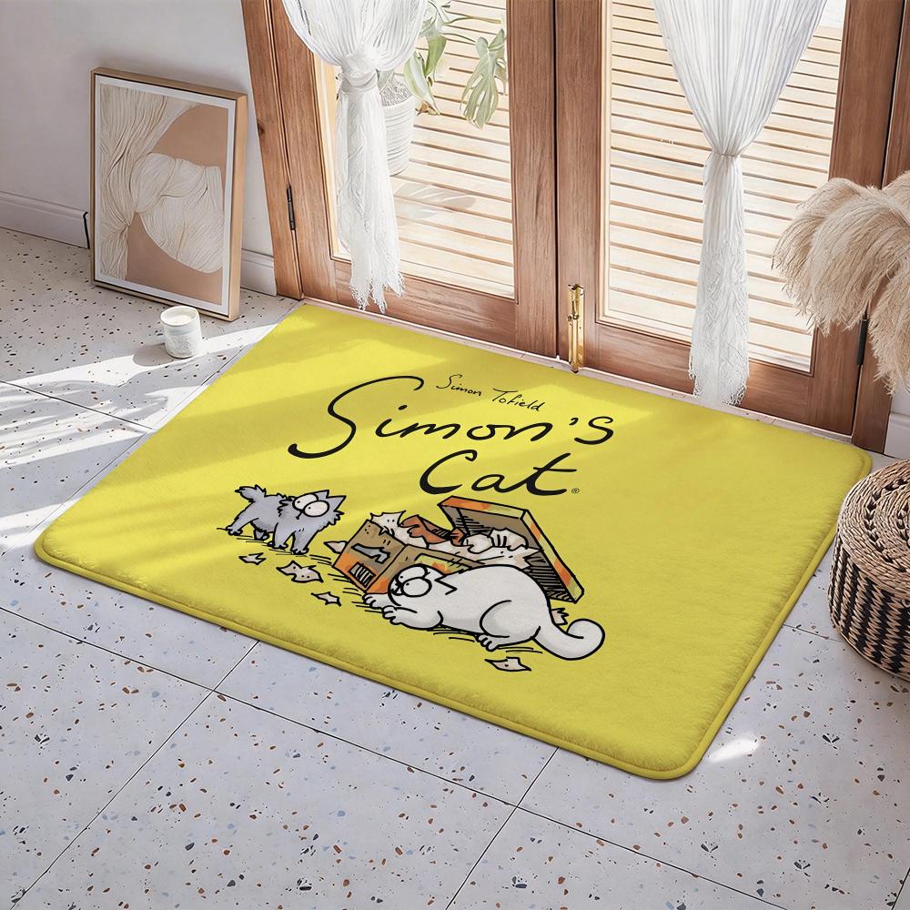 HOT Cartoon S Simons Cat Floor Mat Eco Flannel Doormat Non Slip Odorless Indoor Floor Rug Soft Short Plush Home Mat