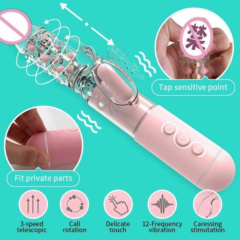 Butterfly Rabbit  Telescopic Thrusting Rotating Beads Clit Stimulator Rabbit S