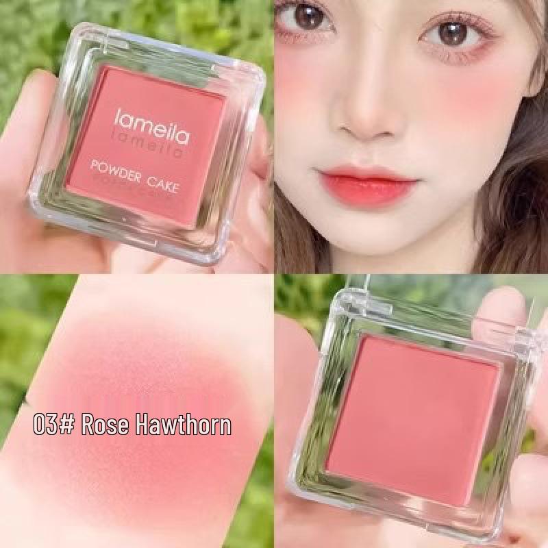 Lameila Sun-Kissed Apricot Pink Matte Blush for a Natural Nude Look