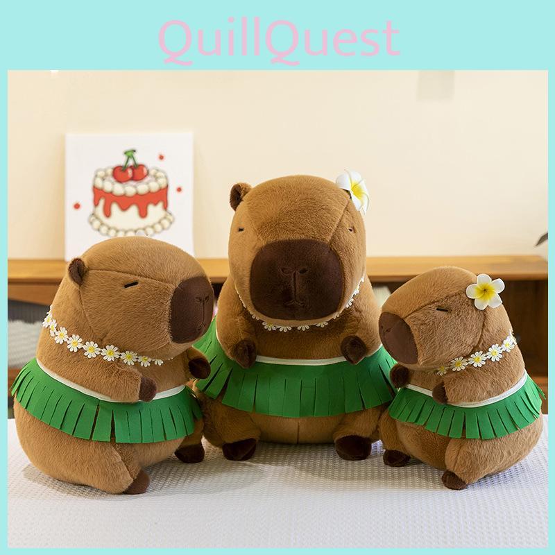 Adorable Summer Beach Capybara Plush Toy Soft Stuffed Animal Doll For Girls