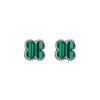 Orecchini a bottone in argento sterling 925 con quadrifoglio per donna, orecchini a bottone in malachite verde, gioielli raffinati da regalo