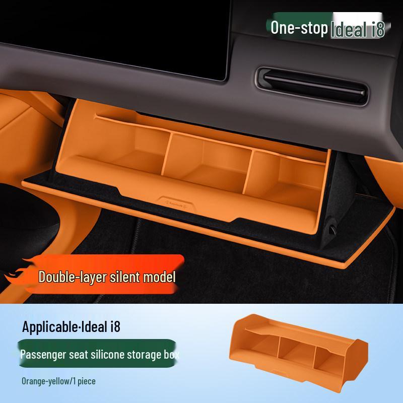 Ideal i6/i8 Passenger Seat Storage Box: Silicone Center Console Organizer & Car Interior Accessory