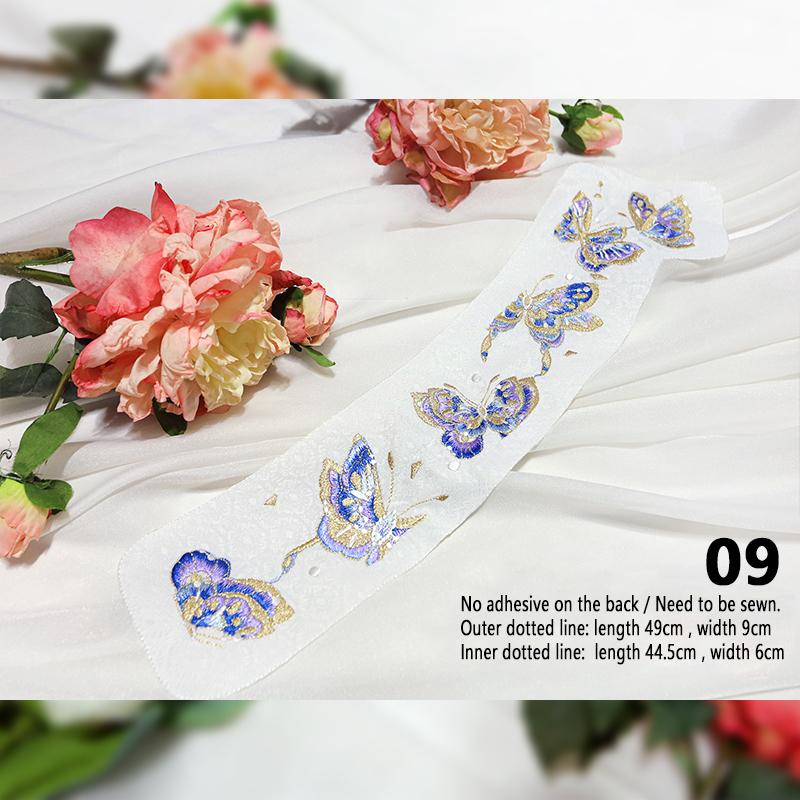 1 Stück Stickerei-Aufnäher im chinesischen Stil Qipao Hanfu Kantenrock Kopfaufnäher DIY Robe Kleid Applikation Dekor Nähzubehör