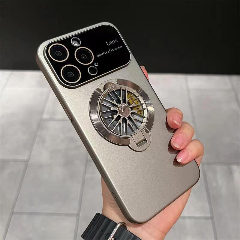 Aplicabil pentru husă telefon mobil IPhone 15 Suport giroscop rotativ Aspirație magnetică Apple 14pro Fereastră mare Mânecă mată