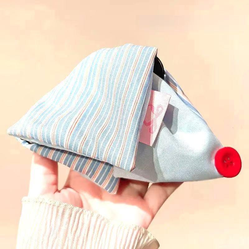 

Korean-Style Blue Plaid Triangle Claw Hair Clip for Women