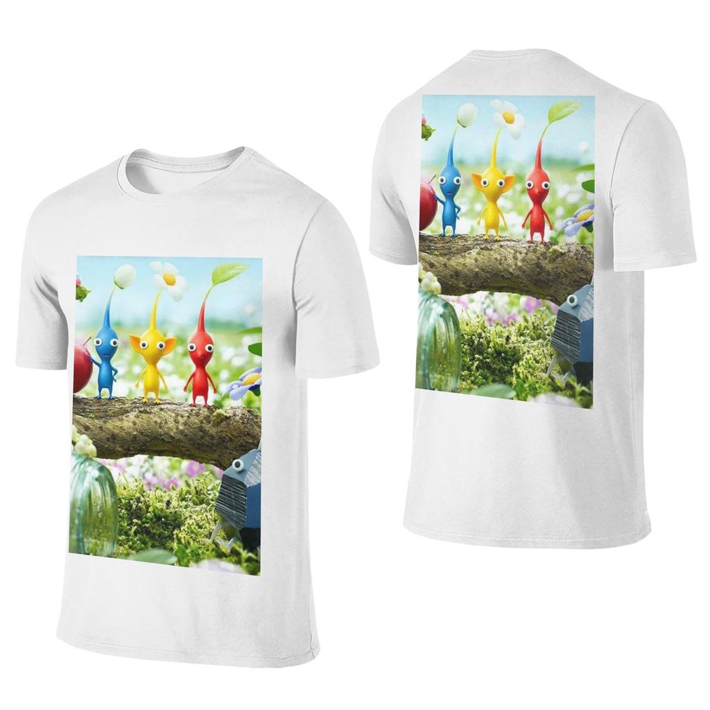 100 Cotton Pikmin TShirt Unisexs Double Sided T Shirt Unisex ONeck Summer Shirts Tops S6XL