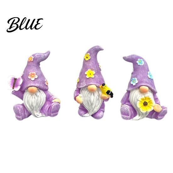 Macaron Color Resin Statues for Gifts Halloween Gnome Statue Spring Butterfly Bird Flower Weatherproof Lawn Gnomes Yard Figurine Garden Patio,