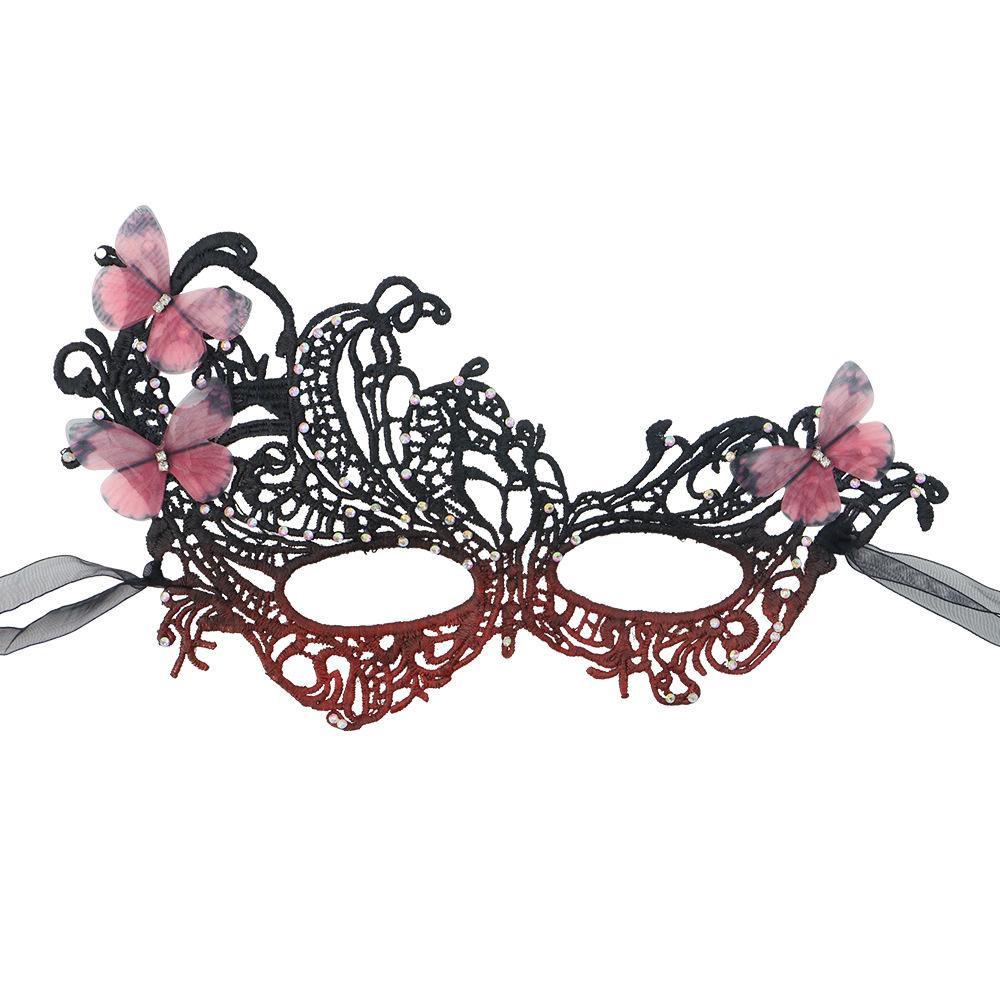 1pc Butterfly Gradient Color Sexy Ball Half Face Mask Makeup Party Eye Mask Lace Hollow Face Mask