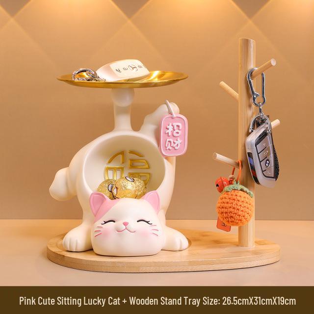 Glückskatze Harz Schlüsselanhänger für Haus- & Kinderzimmerdekoration