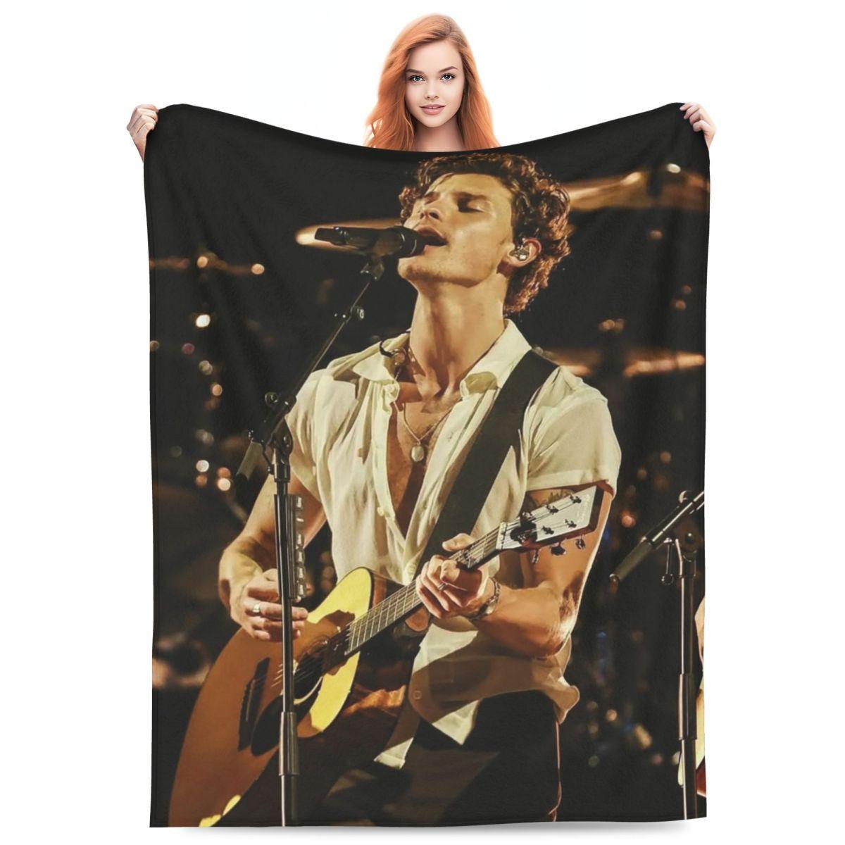 Pandara Jewelry Unisex S-Shawn Mendes Musician Blanket Fleece Sofa Throw Blanket Lightweight Throw Blankets For Bedroom Outdoor Throws Bedspread Quilt