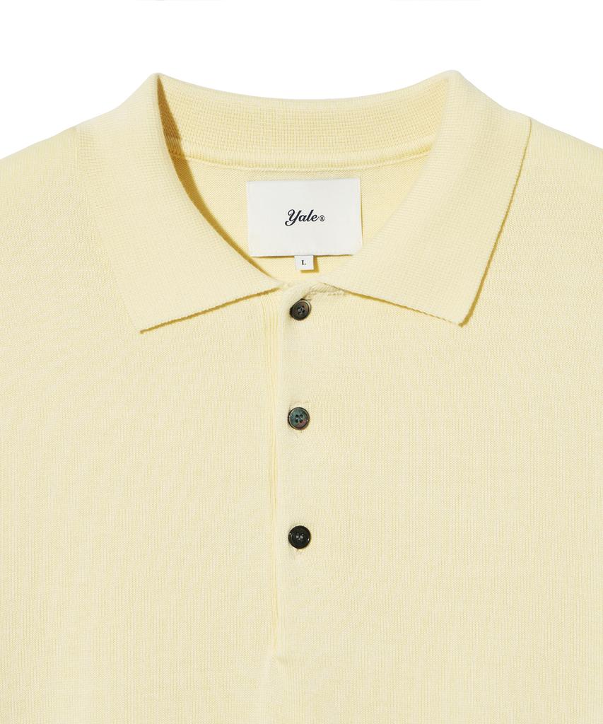 YALE Supima Cotton Short Sleeve Polo Knit Light Yellow
