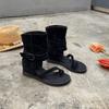 Bohemian New Summer Toe Leather High-top Roman Sandals Women's Inner Toe Heightening Short Cool Boots