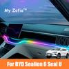 For BYD SEAL U SEALION 6 2023 2024 2025 Car LED Interior Lights RGB Ambient Light Fiber Optic Kit With APP Wireless Accessories