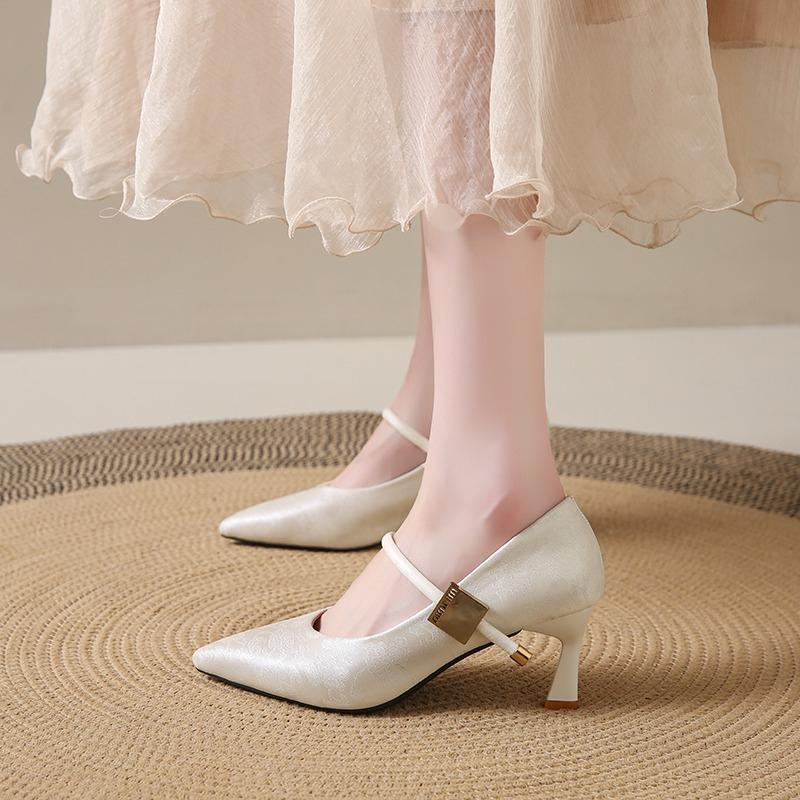 Elegant Woman Heeled Shoes 2026 New Outdoor Slip on Women's High Heels Pointed Toe Thin Heels Fashion Party Dress Pumps Female