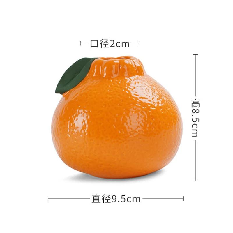 Vaze mici ceramice portocalii creative pentru flori, pentru casă, living, aranjamente florale, vază rafinată pentru decor de birou, cadouri