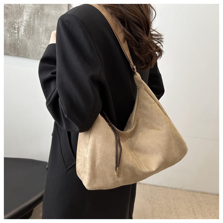 New Vintage Faux Leather Shoulder Bag for Women Retro Underarm Hobo Purse Large Capacity Tote Handbag