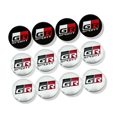 4 X 56mm GR Sport Car Center Wheel Hub Cap Badge Stickers Metal Emblem Decals