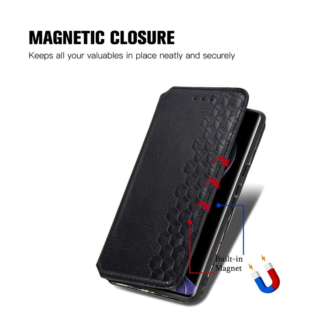 Per Xiaomi Redmi Note 14 Pro 5G Custodia Portafoglio in Pelle PU con Stampa Rombo per Telefono