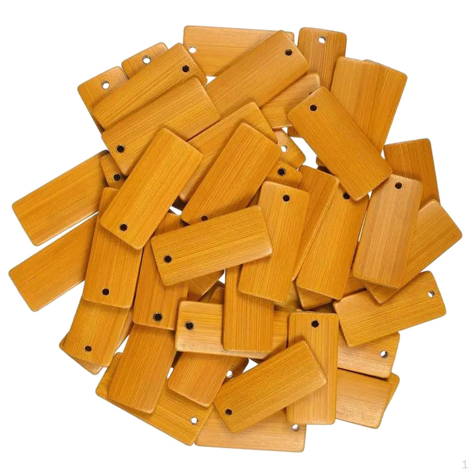 

Подвески из бамбуковой крошки, деревенские ломтики, модные именные бирки, прямоугольные украшения для дома, пара 4.5cmx2cm