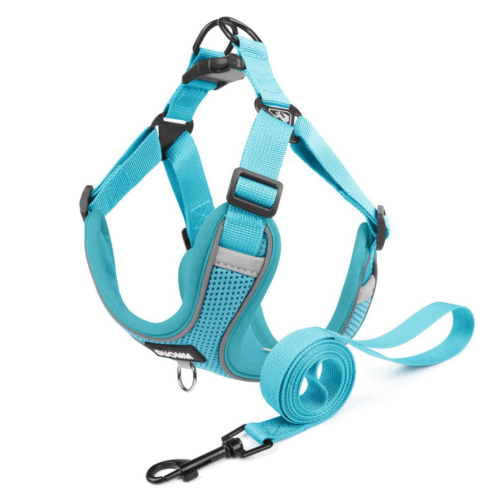 Harnais Gilet Respirant Réglable & Laisse pour Chiens de Petite à Moyenne Taille - Sans Rembourrage, Sans Étranglement, Idéal pour les Shiba Inus & Bouledogues Français