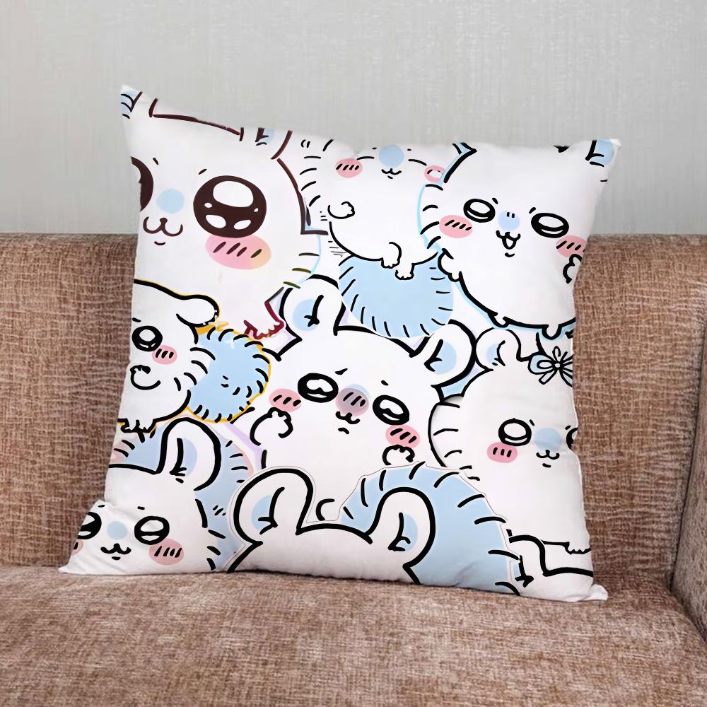 CartoonC-Chiikawas-Cute Pillow Case For Home Bedroom Car Office Decoration Living Room Sofa Cushion Cover Suitable