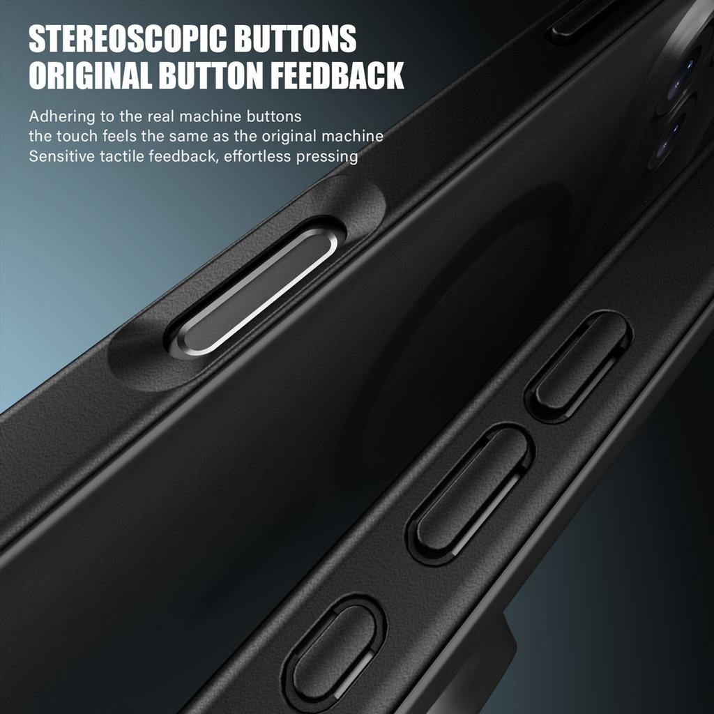 IPAKY For iPhone 17 Pro Max Magnetic Case Shockproof PC+TPU Matte Phone Cover