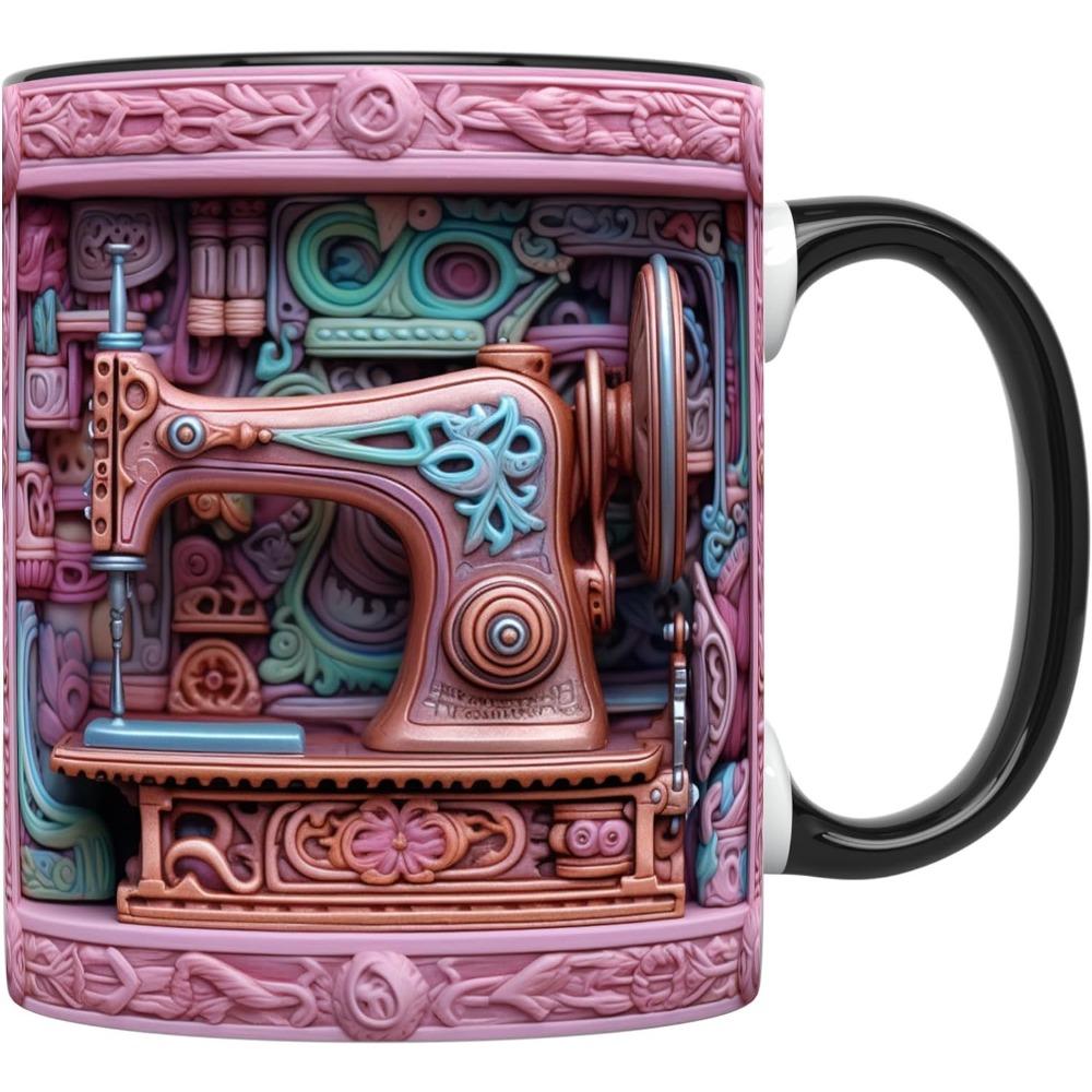 

3D швейна машинка керамічна кавова підставка чашка для чаю новий подарунок на день народження 301-400ml