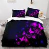 Butterfly Duvet Cover Set Blue Purple Wild Animals Bedding Set King Queen Size for Kids Girls Women Polyester Comforter Cover