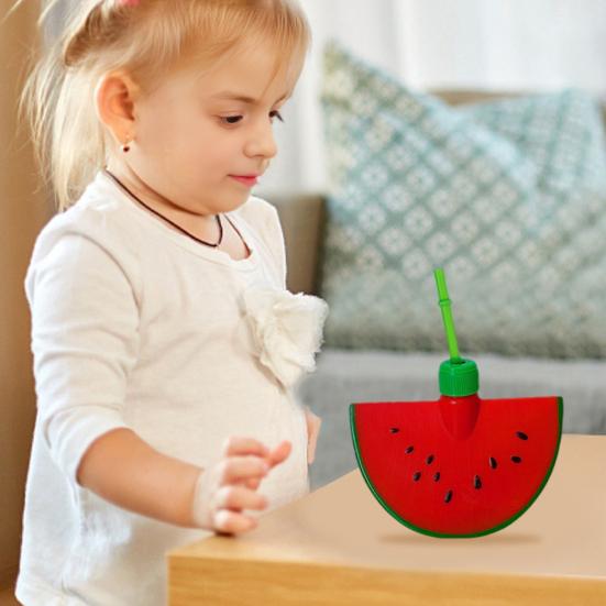 Watermelon Cup with Lid And Straw Reusable Plastic Watermelon Drinking Cups Fun Fruit Drinkware for Parties Picnics And Summer Events