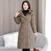 Winter New Style Figure-flattering Over Knee Medium and Long Cotton-padded Clothes 2025 Down Cotton Coat