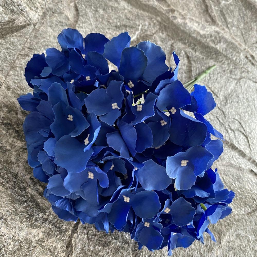 

Leafless Design Hydrangea Flower 45CM Size Woolen Cloth Simulation Flower Five Headed French Style Woolen Fabric Flower