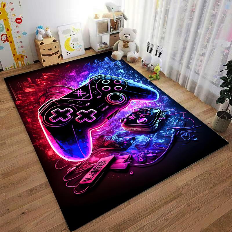 Gaming Controller Neon Design Carpet for Bedroom or Living Room Decor Suitable for Use As an Anti-slip for Living Room Bedroom Sofas