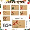 Christmas Theme Paper Gift Label Stickers Roll Self-adhesive Tags Write-on Holiday Stickers Wrapping Sealing Decals 210pcs/roll