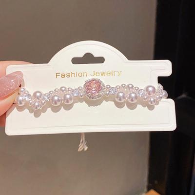 French Zircon Pearl Round Beaded Bracelet: Elegant, High-End Versatile Jewelry for Women