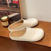 Fashion Height Increasing Thick Bottom Non-slip Women's Mules Slip on PU Leather Ladies Slides Round Toe Comfortable Slippers Size 35 39