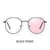 Metal Anti Blue Light Myopia Glasses Pink Gold Frame Polygon Nearsighted Spectacles 0 To -6.0
