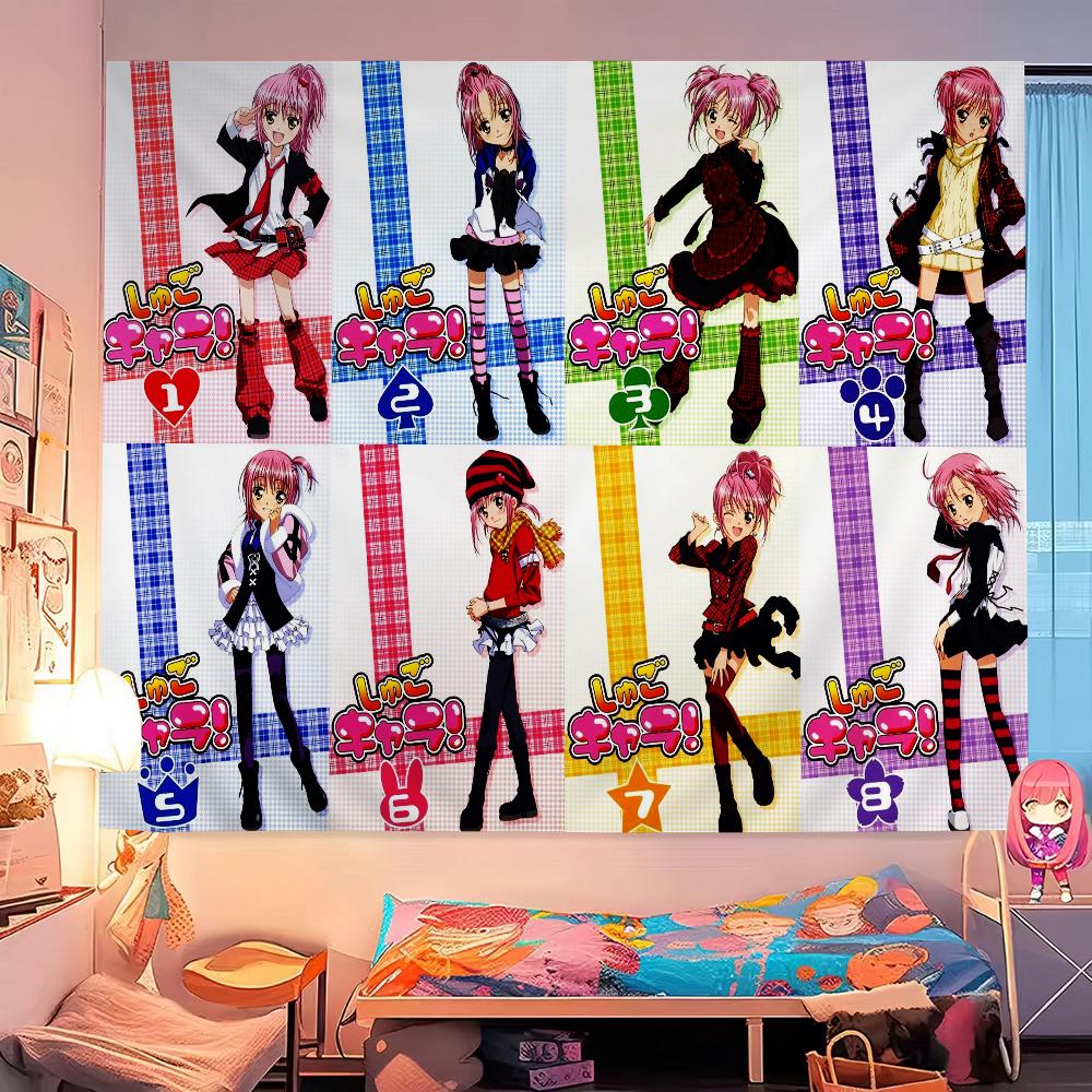 Classic Japanese Anime S-Shugo C-Chara Printed Large Wall Tapestry Hanging Tarot Hippie Wall Rugs Dorm Home Decor