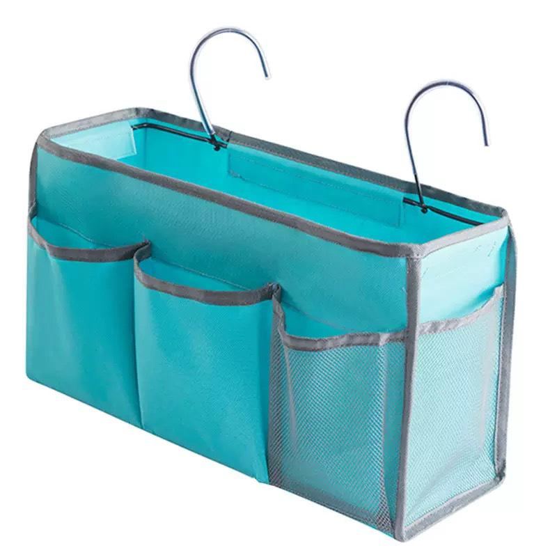 Large Capacity No-Punch Bedside Cotton Linen Hanging Storage Bag