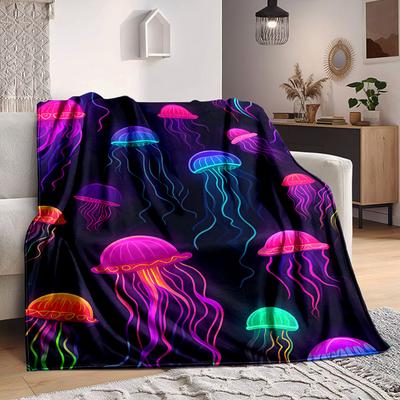 1pc Jellyfish Blanket Warm, Cozy, And Soft, Suitable for Sofas, Beds, Cars, And Office Use.Perfect for Camping And Travel, Making It a Great Gift for
