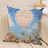 Pink Scenery Ins Girl Cushion Cover Silky Short Plush Invisible Zipper Dustproof Sofa Pillow Case For Home Decor