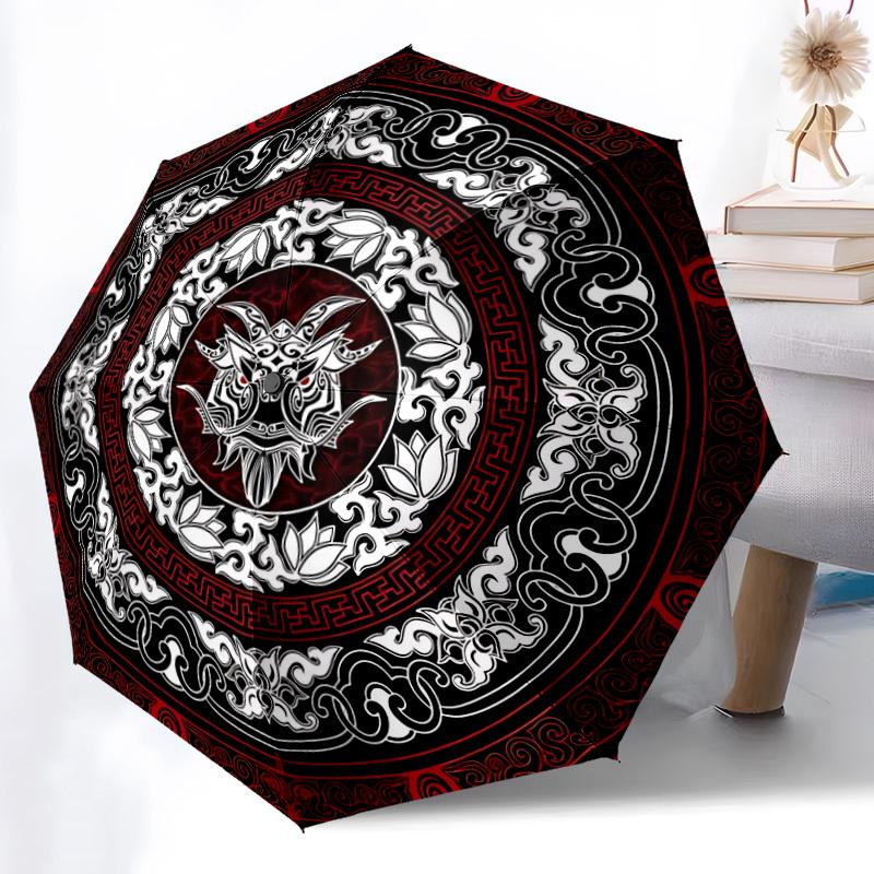1pc Mythical Beast Ornament Automatic Open/Close Umbrella - Portable Collapsible Umbrella with 8-Rib Stability, Fashion Lovers Yy251017131