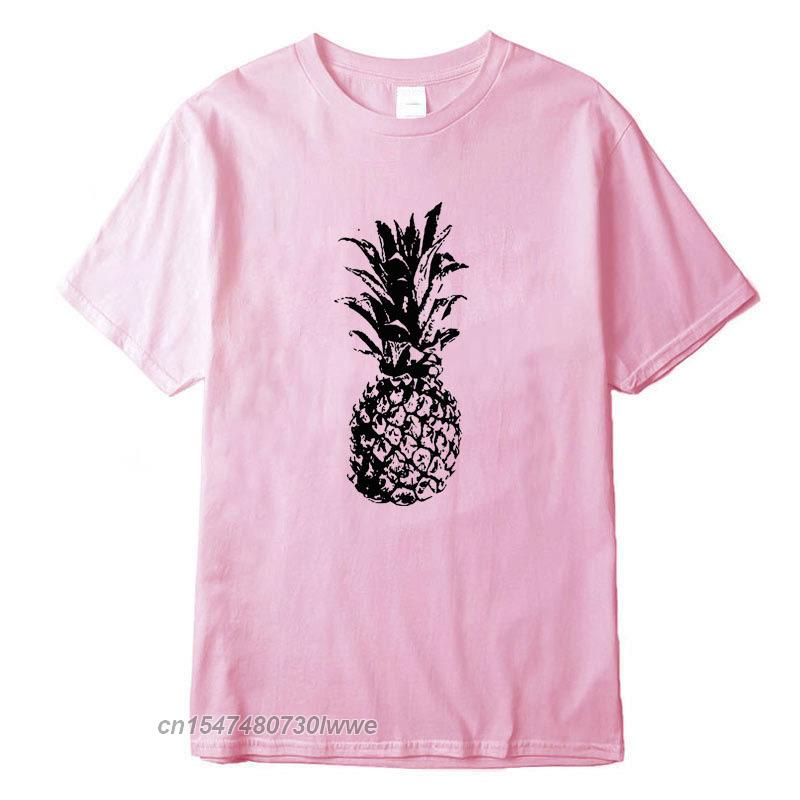 Cool Unisex Fashion Casual Top Quality 100 Cotton Loose Pineapple Printed T Shirt Casual Loose Cool Unisex T Shirt For Unisex